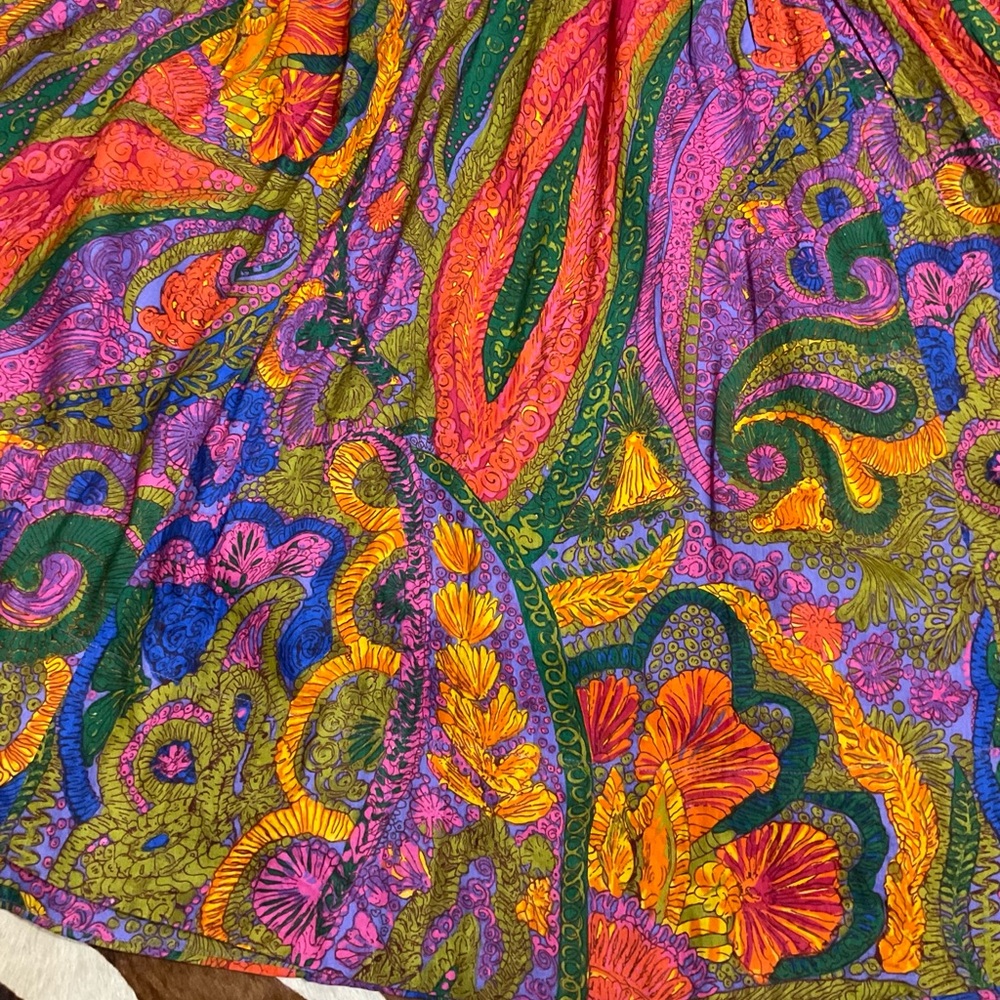 House of Harlow 1960 Multicolor Floral Midi Dress - Purple, Green, Orange, Pink - Picture 4 of 10